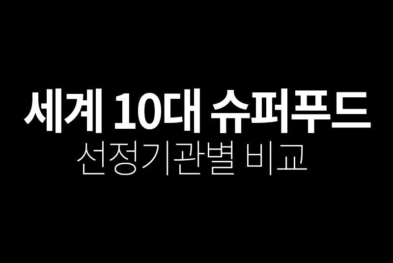 세계 10대 슈퍼푸드 기관별 비교